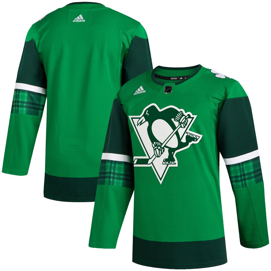 Pittsburgh Penguins Blank Men Adidas 2020 St. Patrick Day Stitched NHL Jersey Green